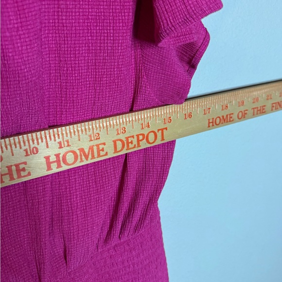 Anthropology Maeve Pink Smocked Peplum Top Y2K Medium - Picture 4 of 5